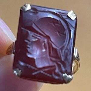 10k vintage handcrafted cameo ring size 5 tiny small ring